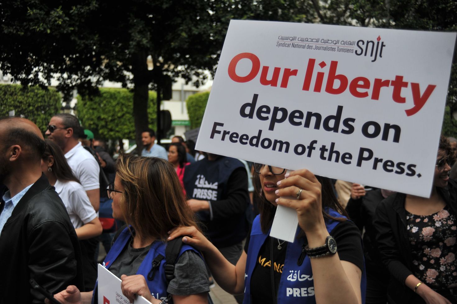 Demonstration in support of press freedom